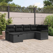 Sjedeća garnitura za vrt s jastukom s pohranom 6 pcs Poli ratan