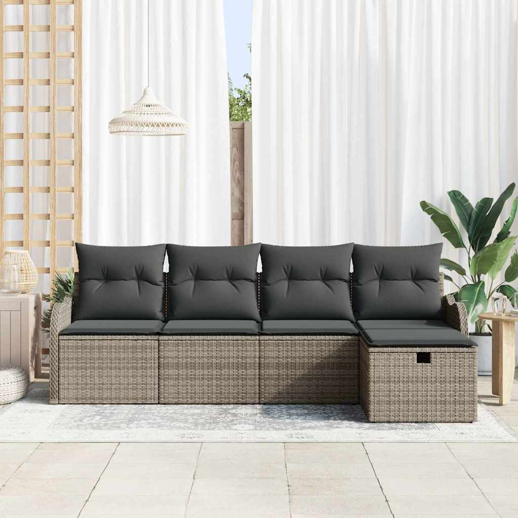 Sjedeća garnitura za vrt 5 kom. Poli ratan Bež 231 x 117 x 85 cm