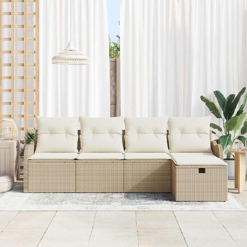 Sjedeća garnitura za vrt 5 kom. Poli ratan Siva 231 x 117 x 85 cm