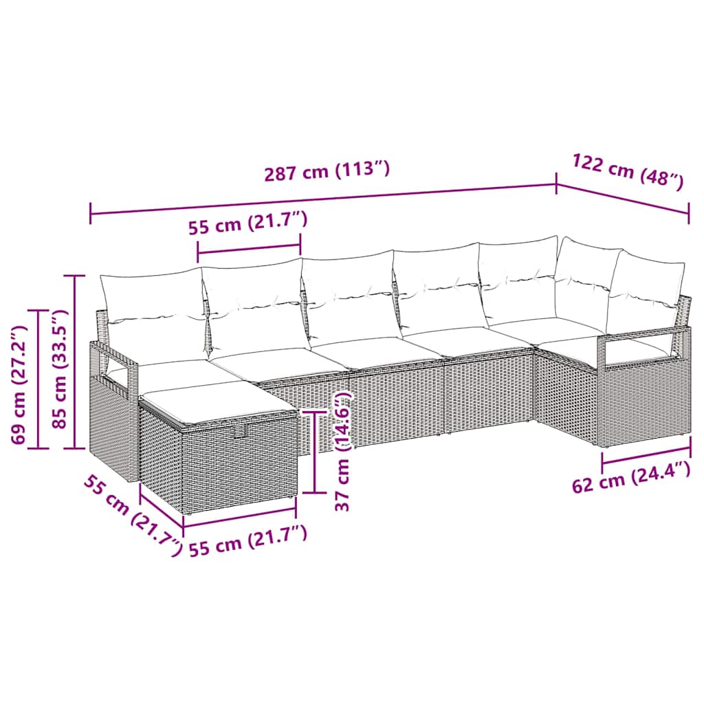 Set sofe s jastukom 5 pcs poliratan