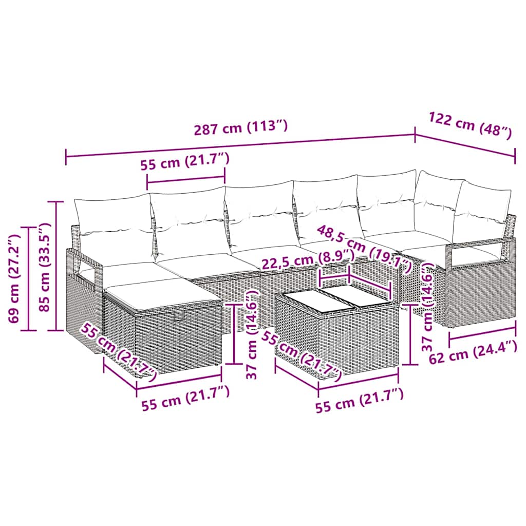 Set sofe s jastukom 5 pcs poliratan