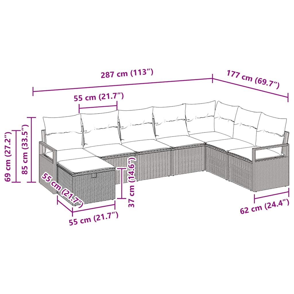 Set sofe s jastukom 6 pcs poliratan
