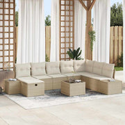 Sjedeća garnitura za vrt 9 pcs Bež 55 x 62 x 69 cm Poli ratan