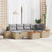 Sjedeća garnitura za vrt 7 pcs Bež 55 x 62 x 69 cm Poli ratan