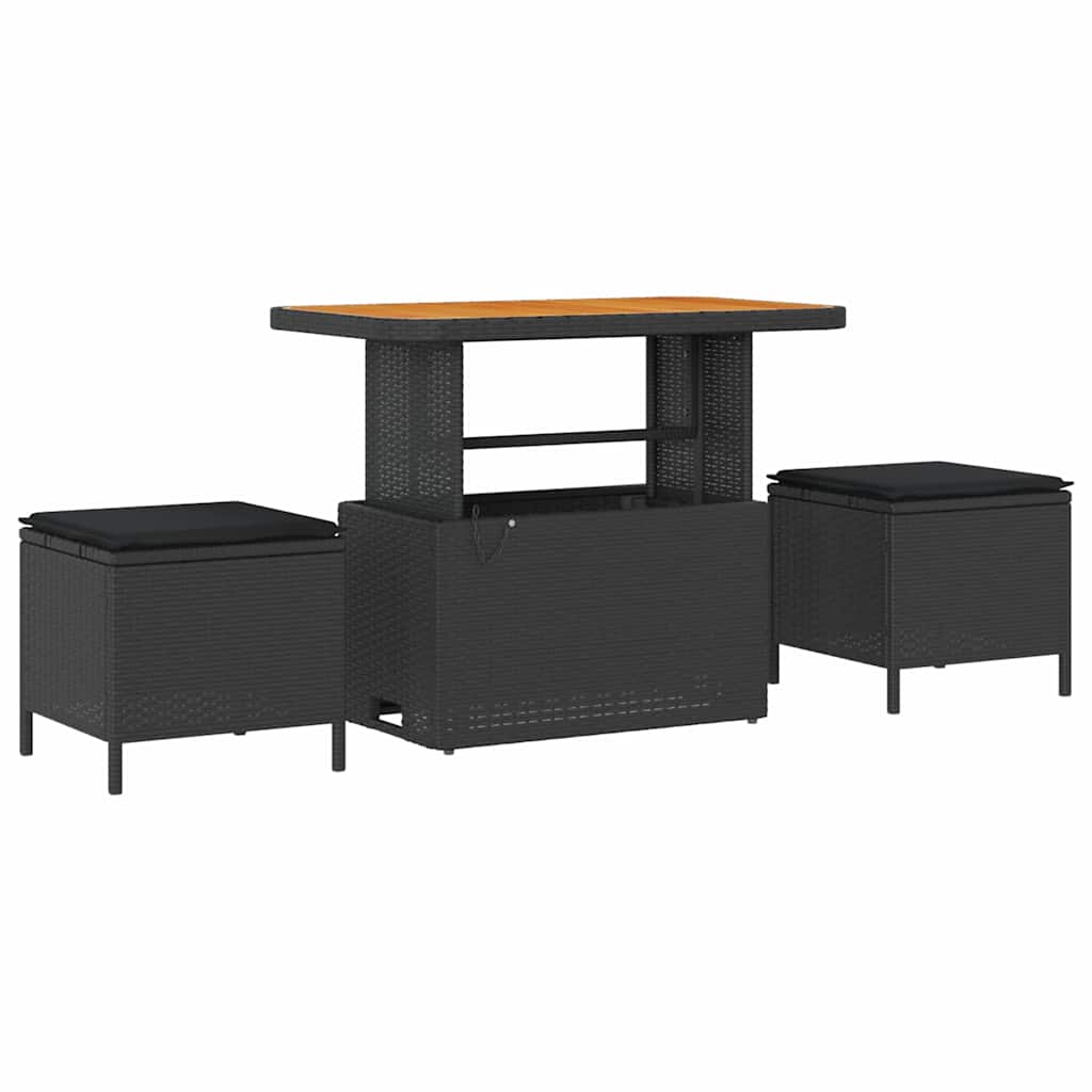 Sjedeća garnitura za vrt 11 pcs Crna poliratan