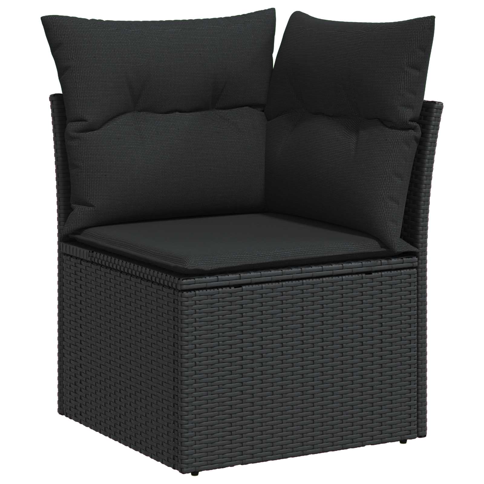 Sjedeća garnitura za vrt 14 pcs Crna poliratan
