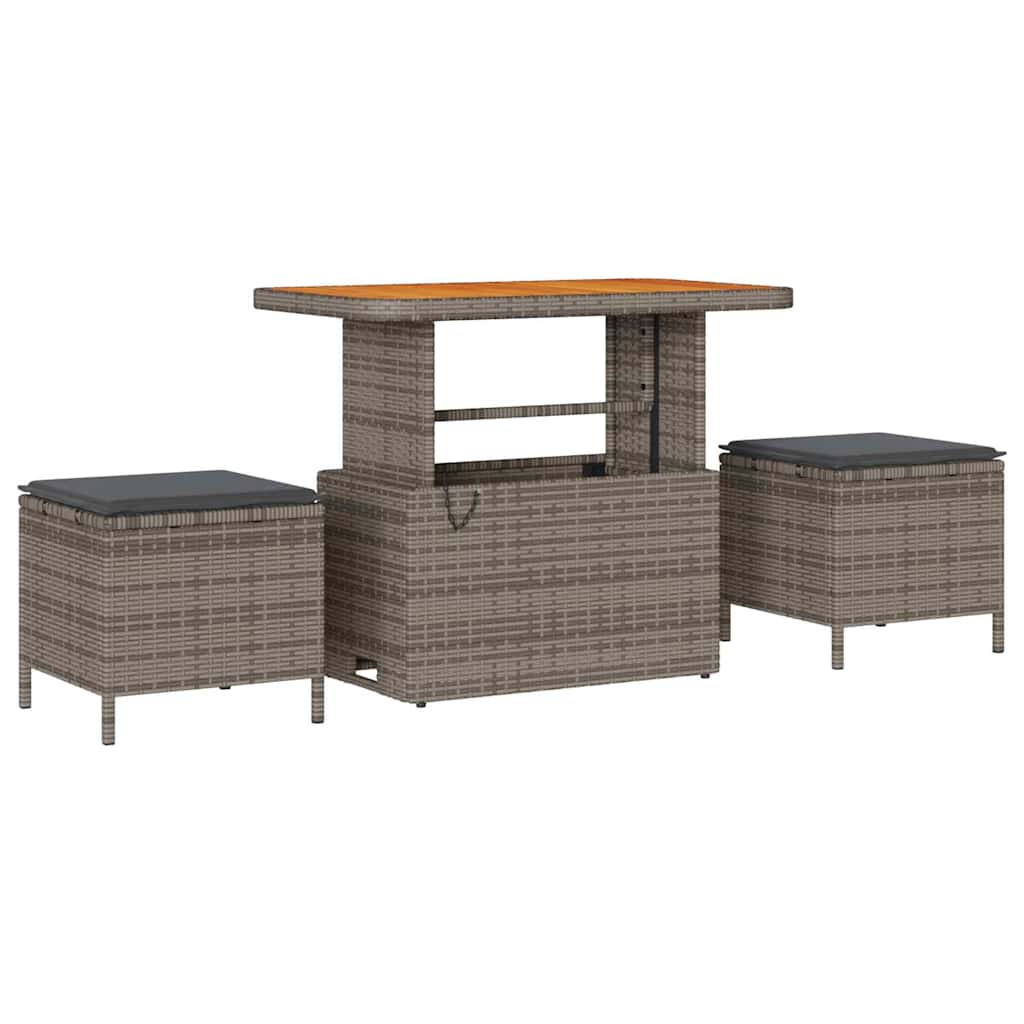 Sjedeća garnitura za vrt 10 pcs Siva poliratan