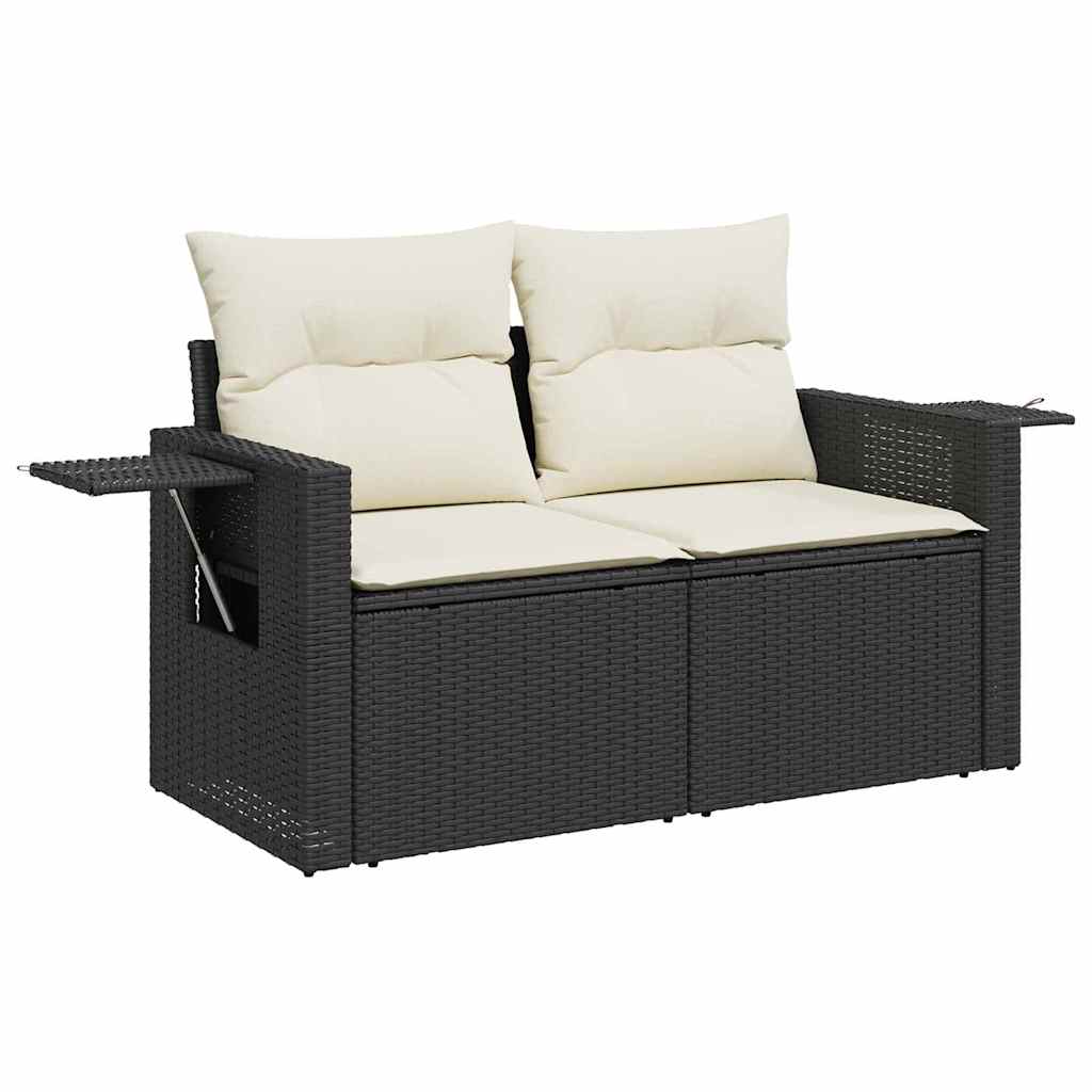Sjedeća garnitura za vrt 14 pcs Crna poliratan