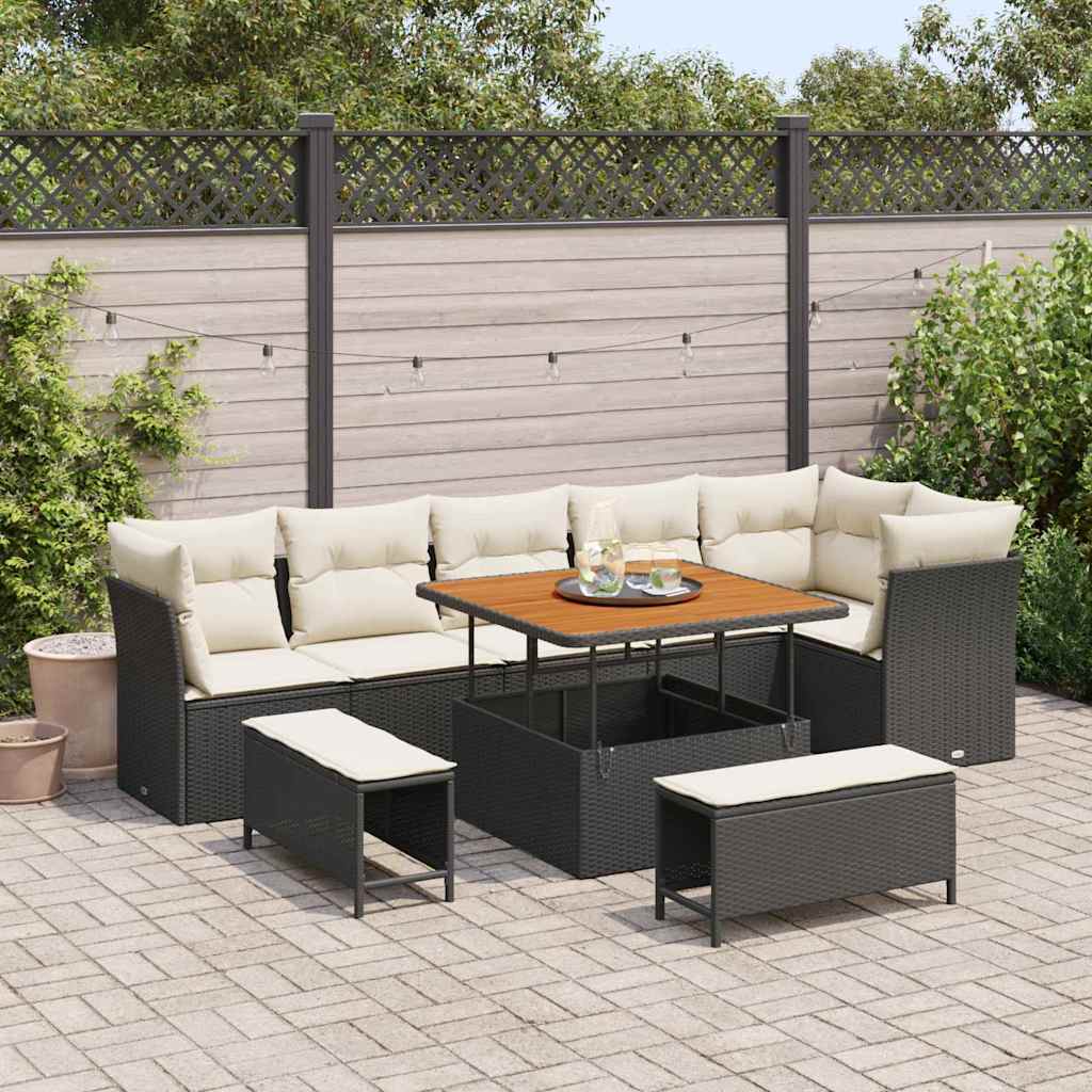 Sjedeća garnitura za vrt s jastukom 9 pcs 90 x 55 x 71 cm