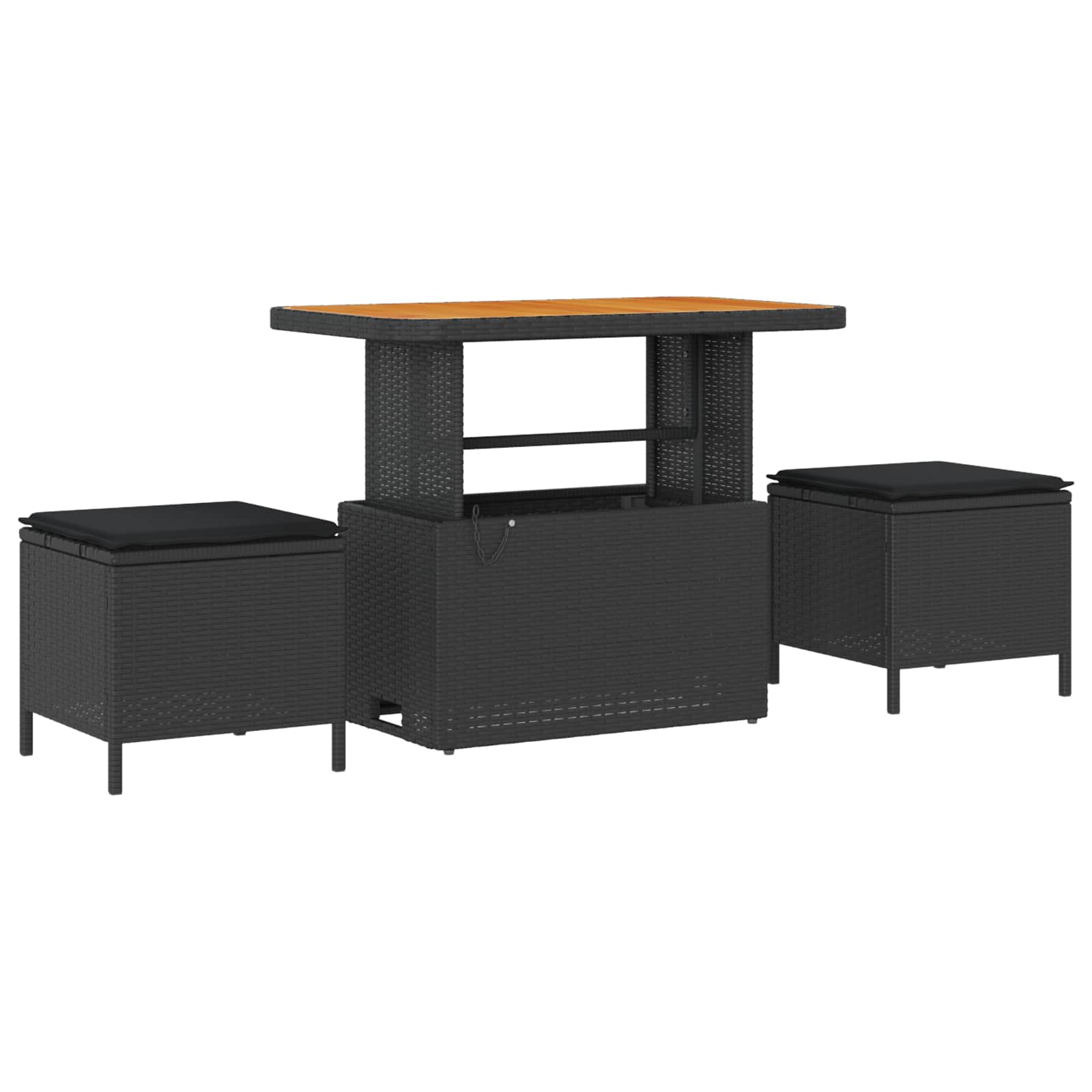 Sjedeća garnitura za vrt s jastukom 9 pcs Crna 90 x 55 x 71 cm