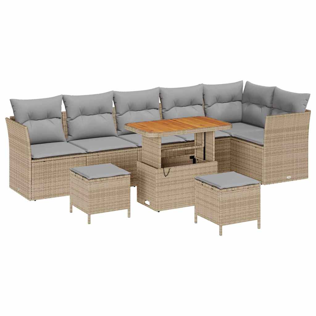 Sjedeća garnitura za vrt s jastukom 9 pcs 90 x 55 x 71 cm