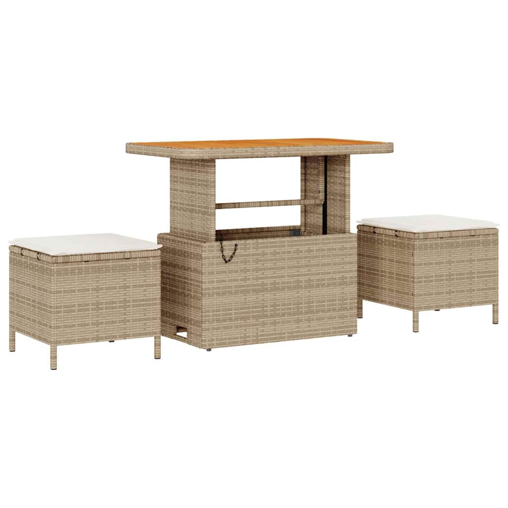 Sjedeća garnitura za vrt 10 pcs Bež i krema poliratan