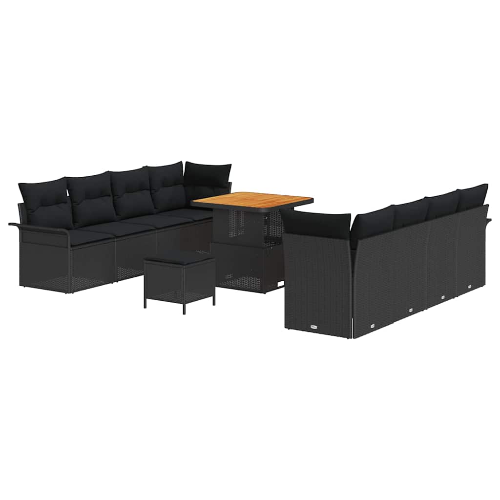 Sjedeća garnitura za vrt s jastukom Crna 80 x 80 x 71 cm