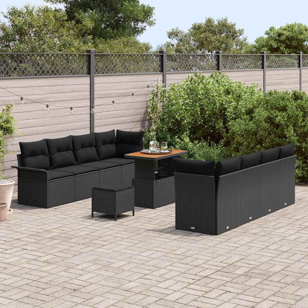 Sjedeća garnitura za vrt s jastukom Crna 90 x 55 x 71 cm