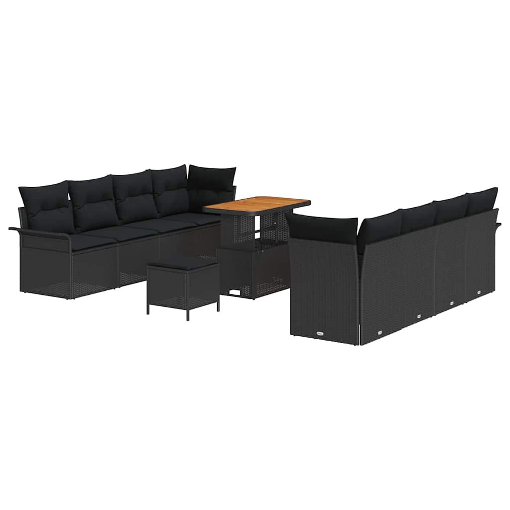Sjedeća garnitura za vrt s jastukom Crna 90 x 55 x 71 cm