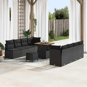 Sjedeća garnitura za vrt s jastukom Crna 80 x 80 x 71 cm