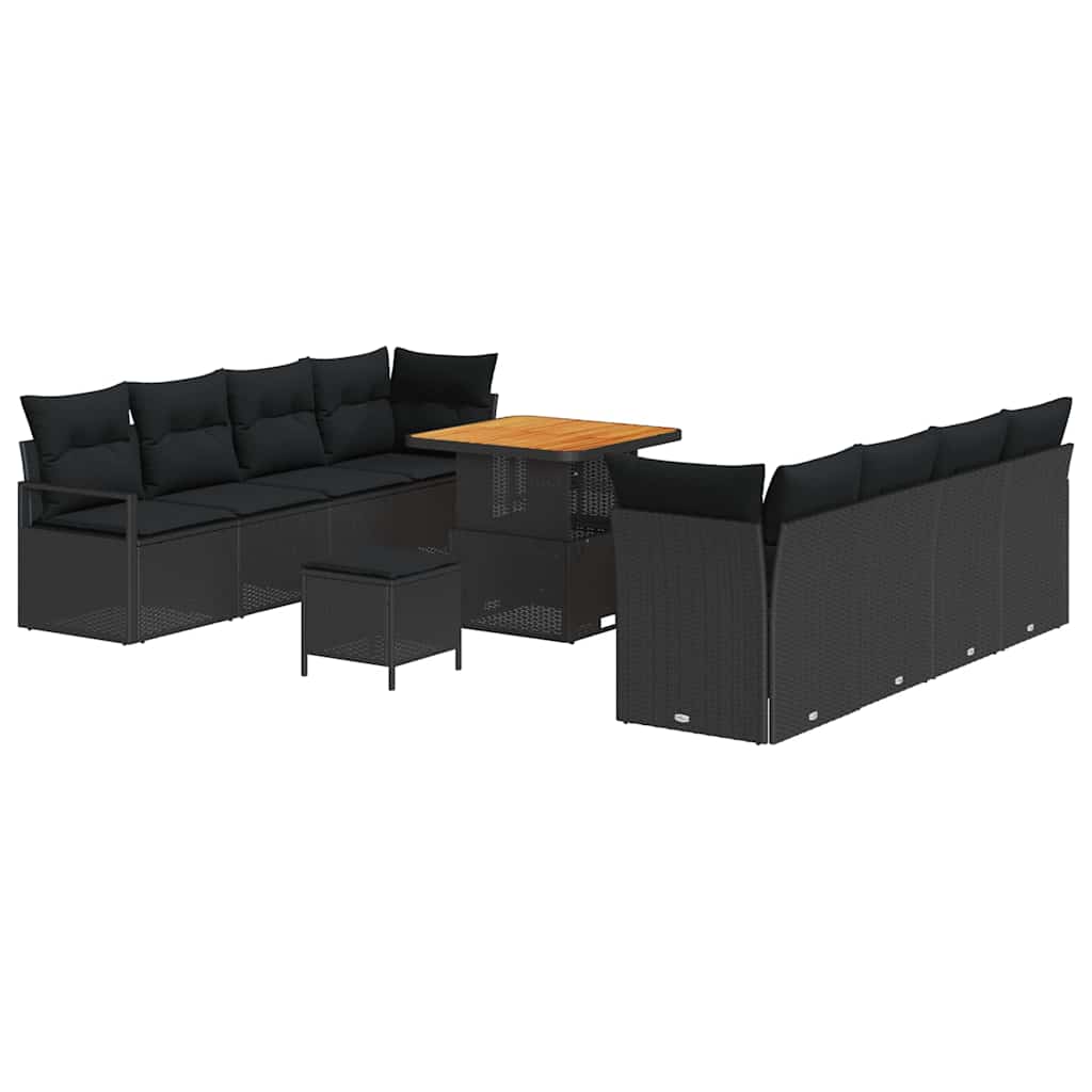 Sjedeća garnitura za vrt s jastukom Crna 80 x 80 x 71 cm