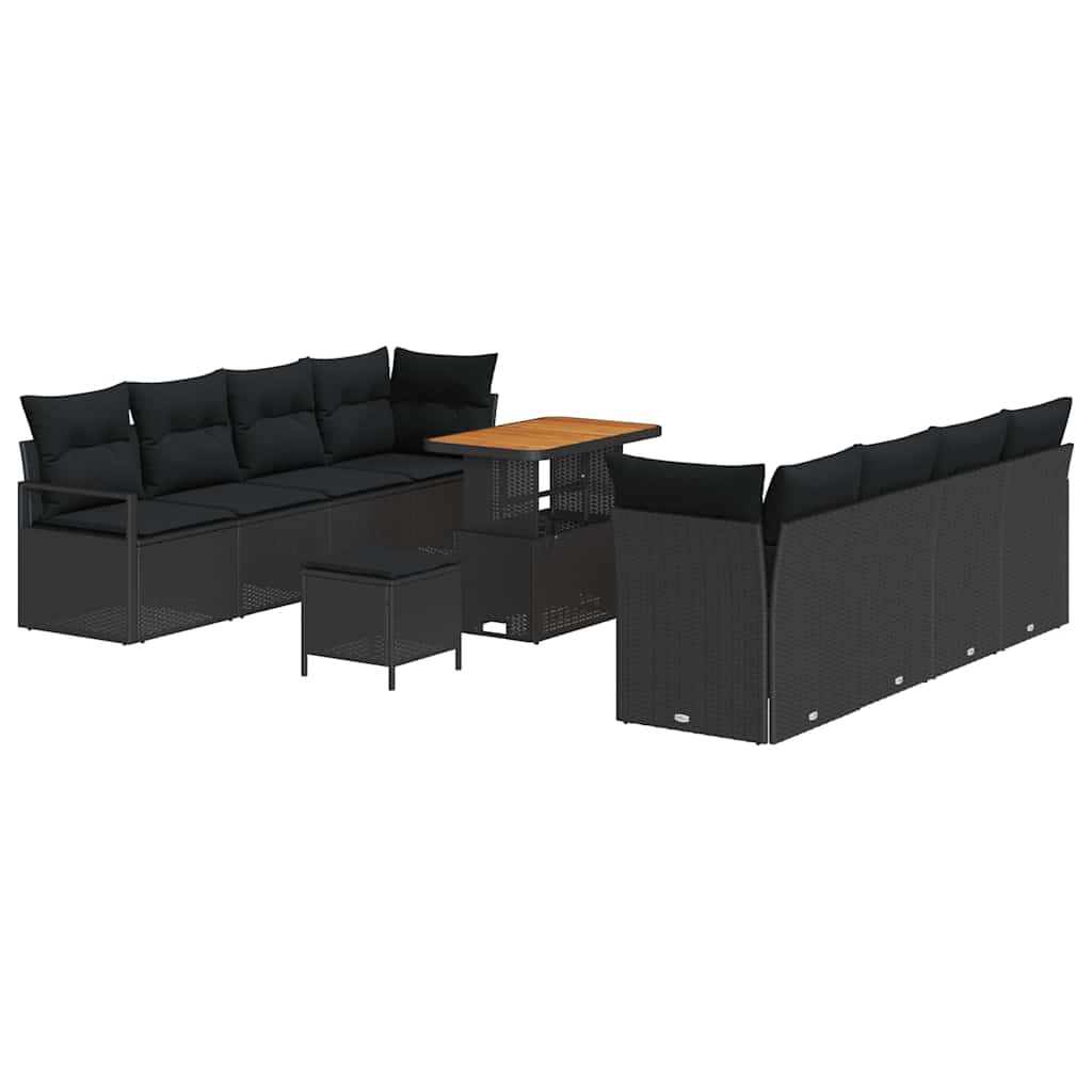 Sjedeća garnitura za vrt s jastukom Crna 90 x 55 x 71 cm