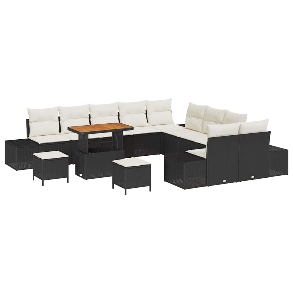 Sjedeća garnitura za vrt 13 kom. 12-Broj sjedala Crna 90 x 55 x 71 cm