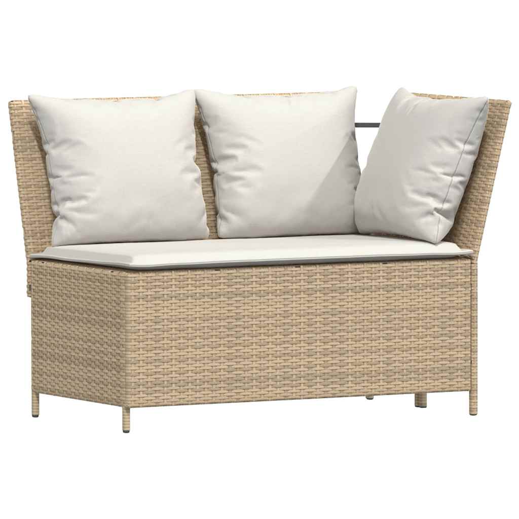 4-dijelni set vrtnih sofa od poliratana s jastucima bež L