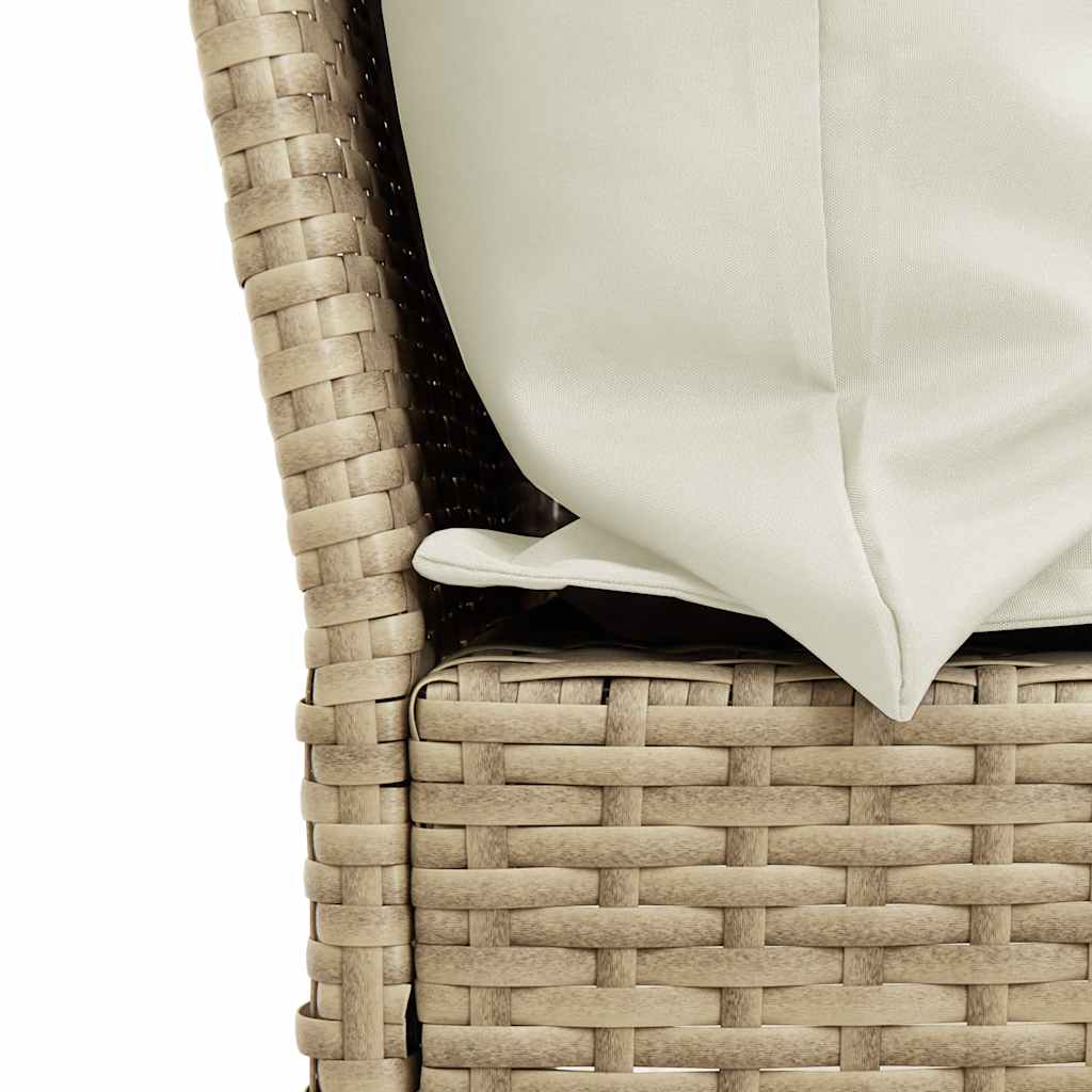 4-dijelni set vrtnih sofa od poliratana s jastucima bež L