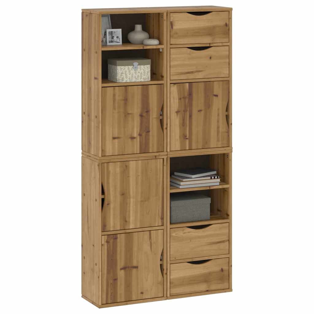 Bočni ormarići 4 kom ODDA 40x24x79 cm puno drvo bor