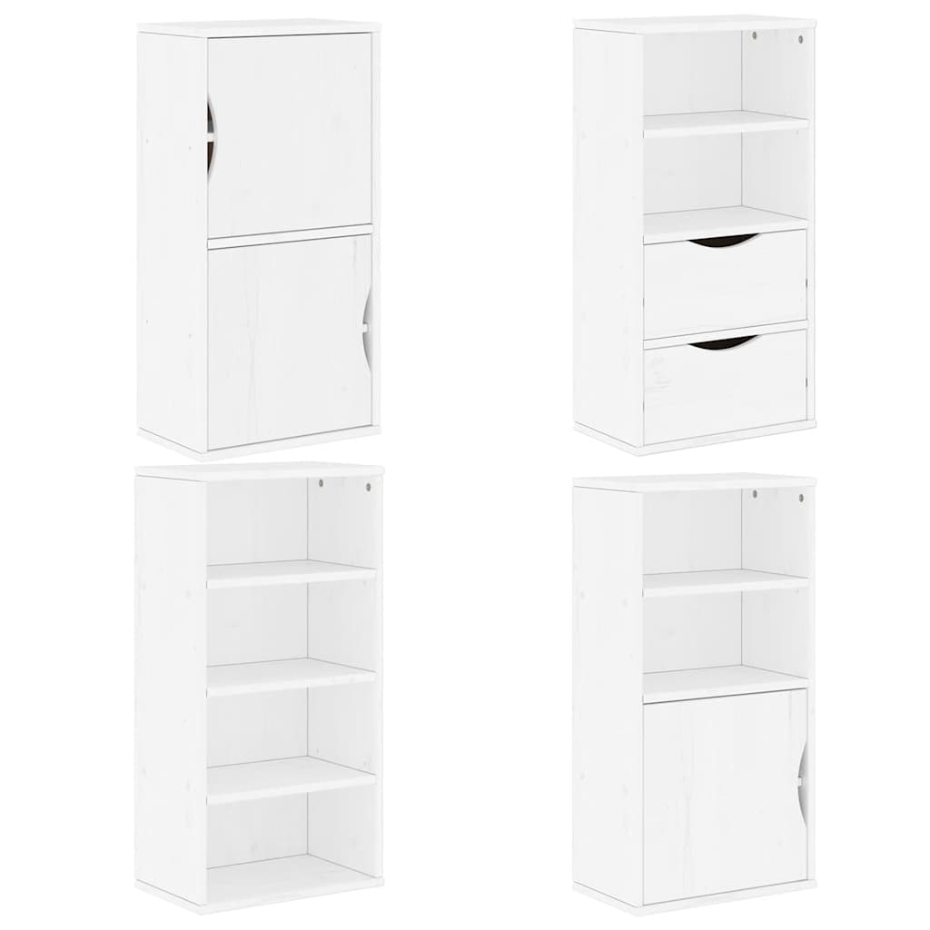 Bočni ormarići 4 kom ODDA bijeli 40x24x79 cm puno drvo bor