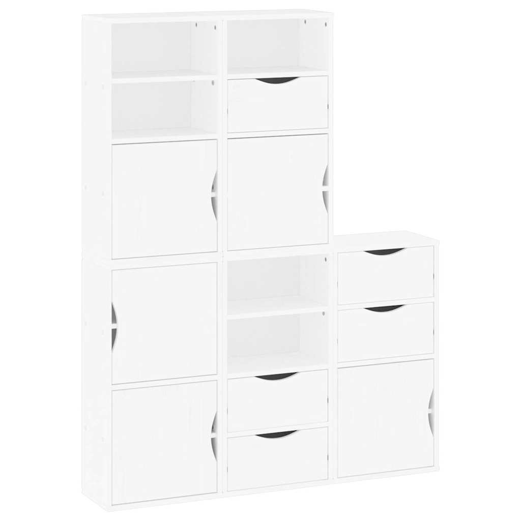 Bočni ormarići 5 kom ODDA bijeli 40x24x79 cm puno drvo bor