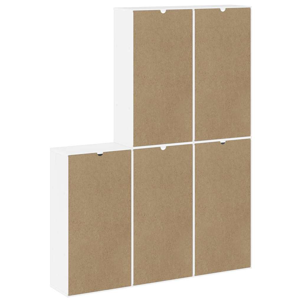 Bočni ormarići 5 kom ODDA bijeli 40x24x79 cm puno drvo bor