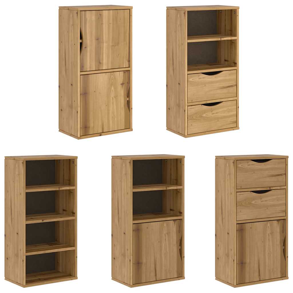 Bočni ormarići 5 kom ODDA 40x24x79 cm puno drvo bor