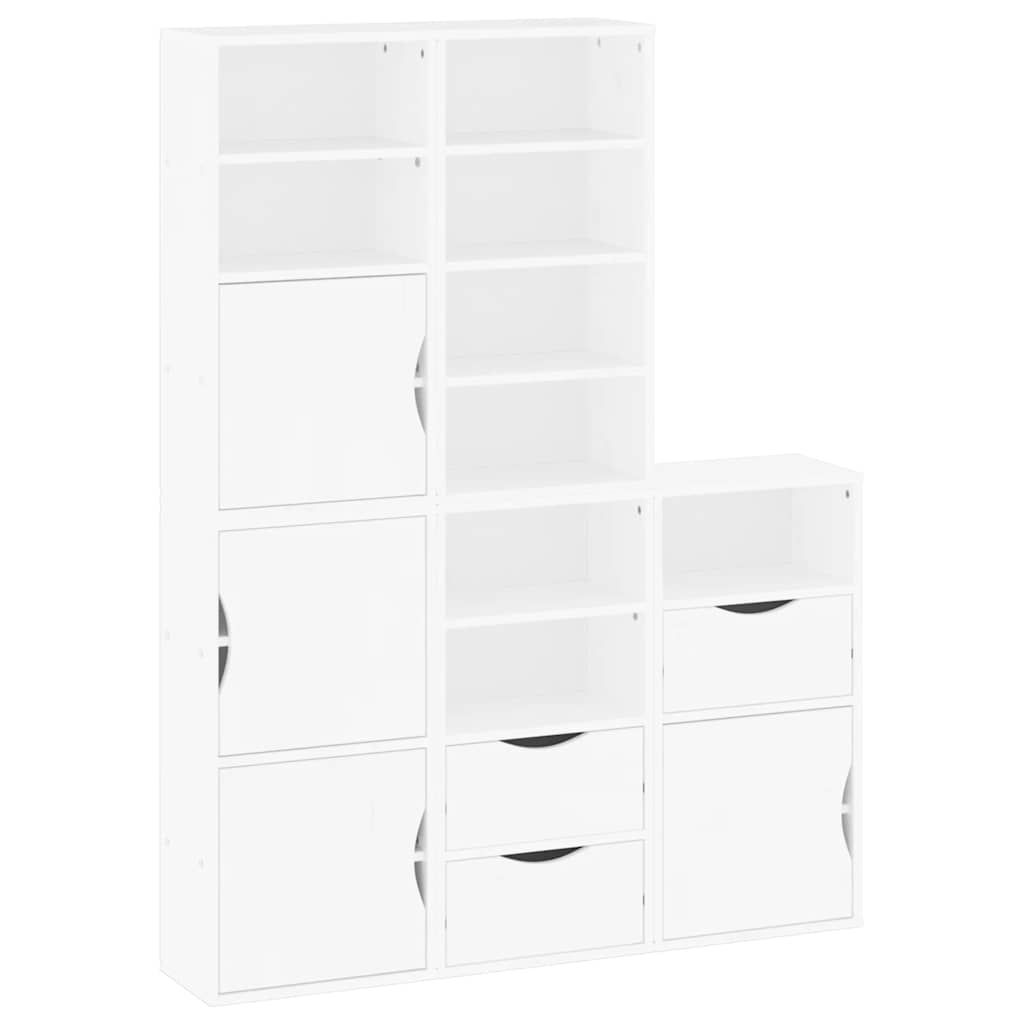 Bočni ormarići 5 kom ODDA bijeli 40x24x79 cm puno drvo bor