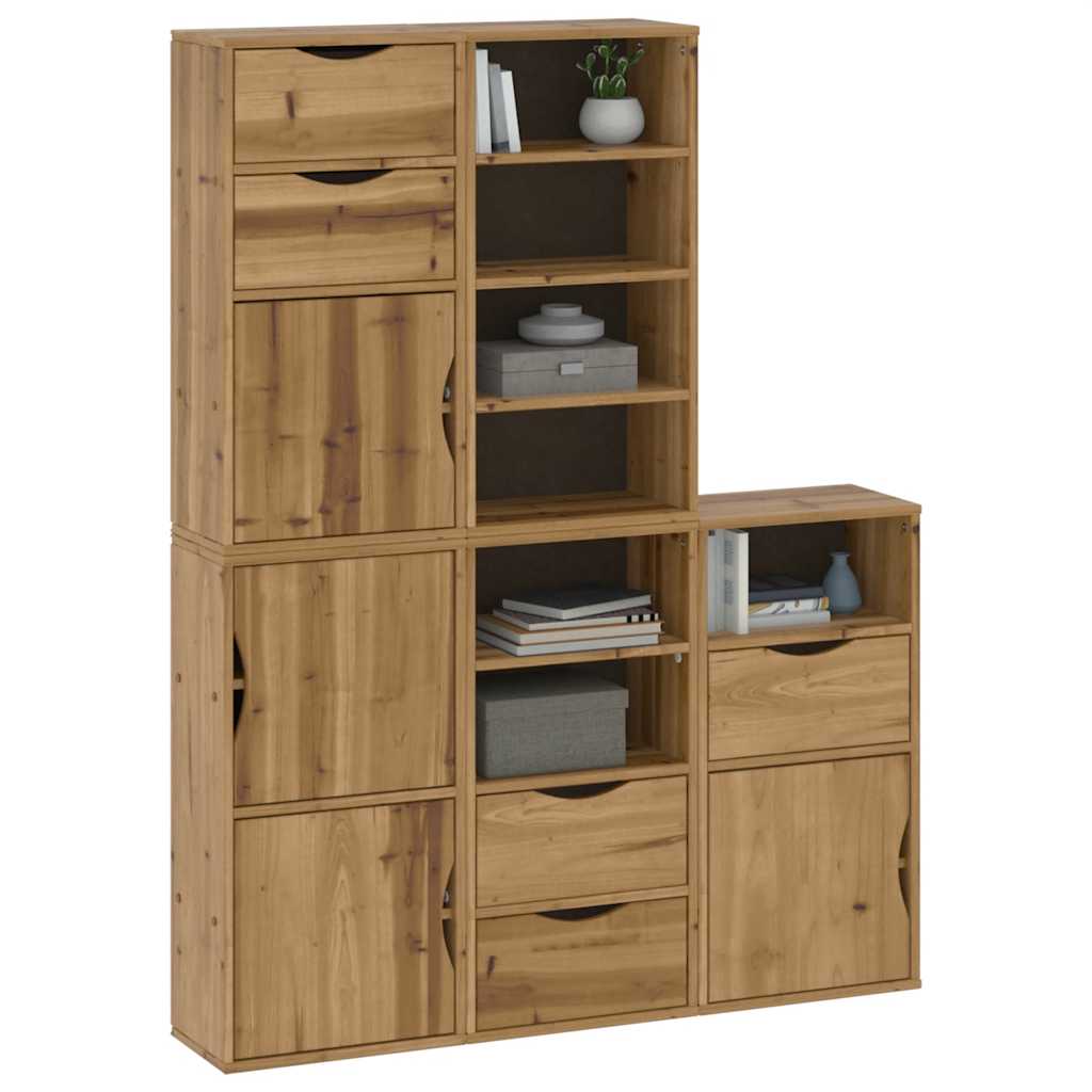 Bočni ormarići 5 kom ODDA 40x24x79 cm puno drvo bor