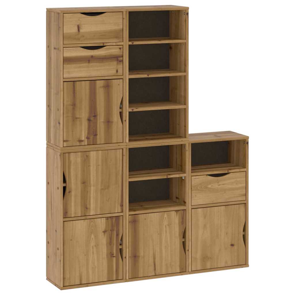 Bočni ormarići 5 kom ODDA 40x24x79 cm puno drvo bor