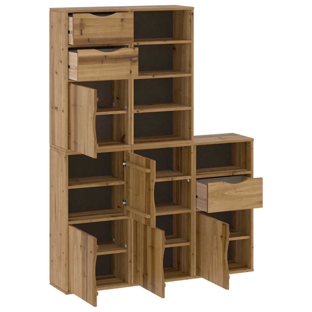 Bočni ormarići 5 kom ODDA 40x24x79 cm puno drvo bor