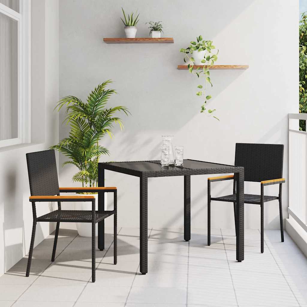 Vrtni set za objed 3 pcs Crna poliratan