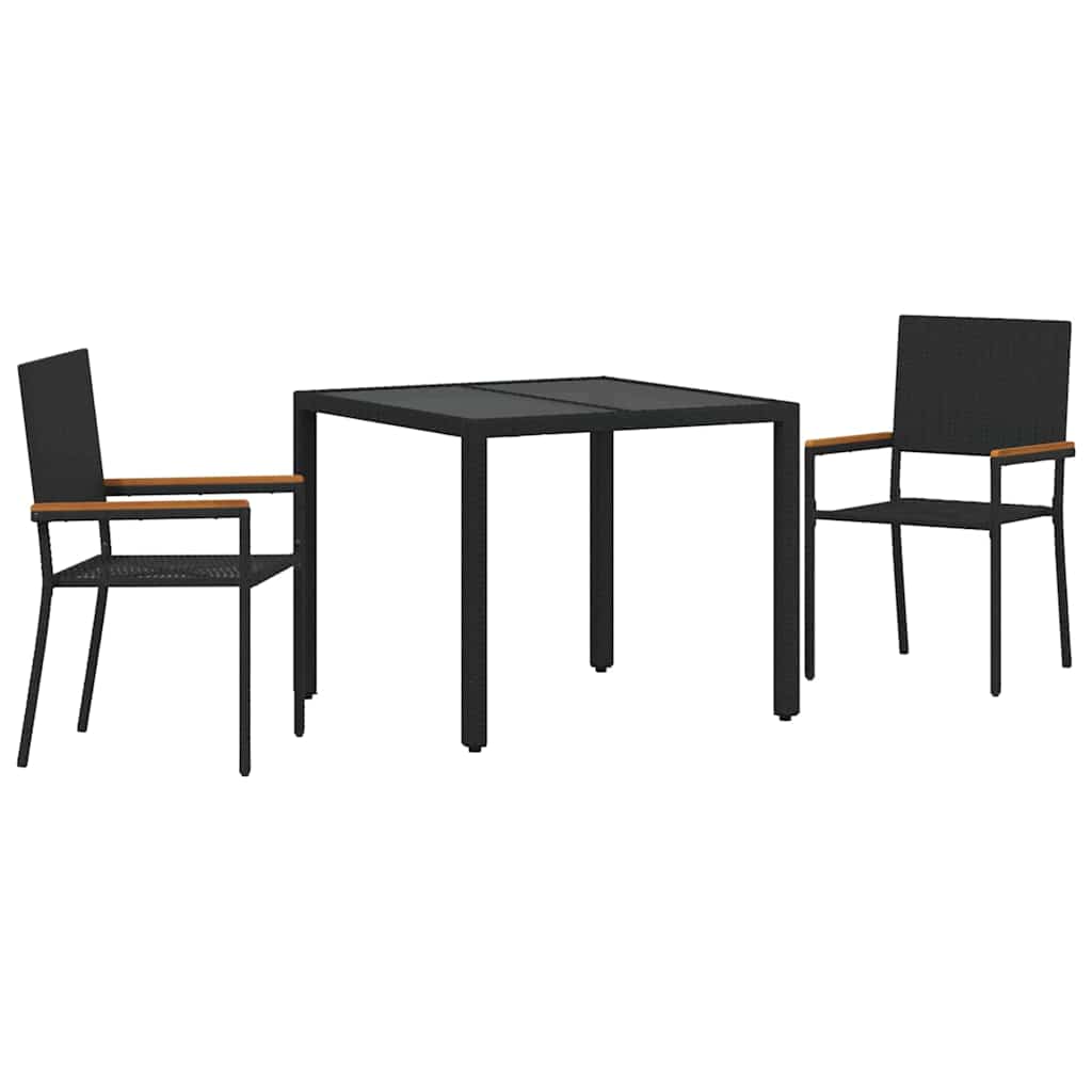Vrtni set za objed 3 pcs Crna poliratan