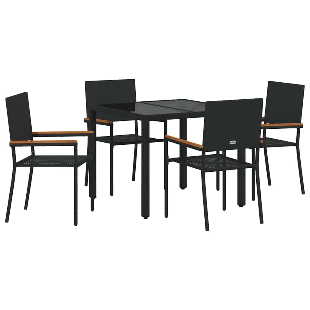 Vrtni set za objed 5 pcs Crna poliratan