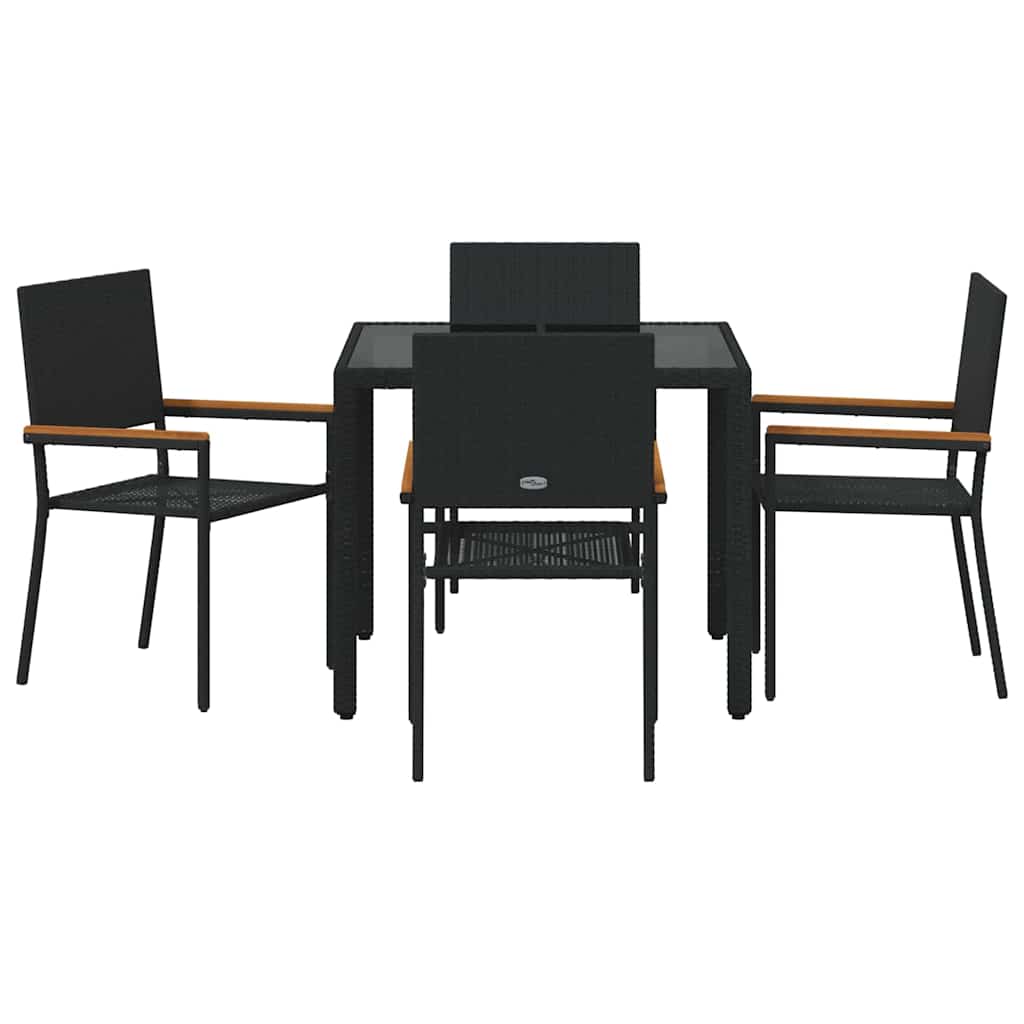 Vrtni set za objed 5 pcs Crna poliratan