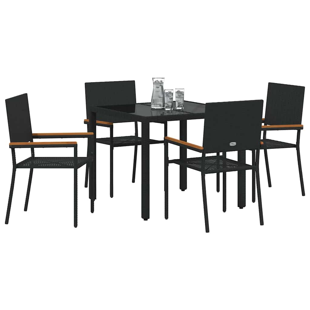 Vrtni set za objed 5 pcs Crna poliratan