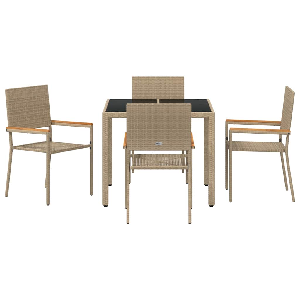 Vrtni set za objed 5 pcs Bež poliratan