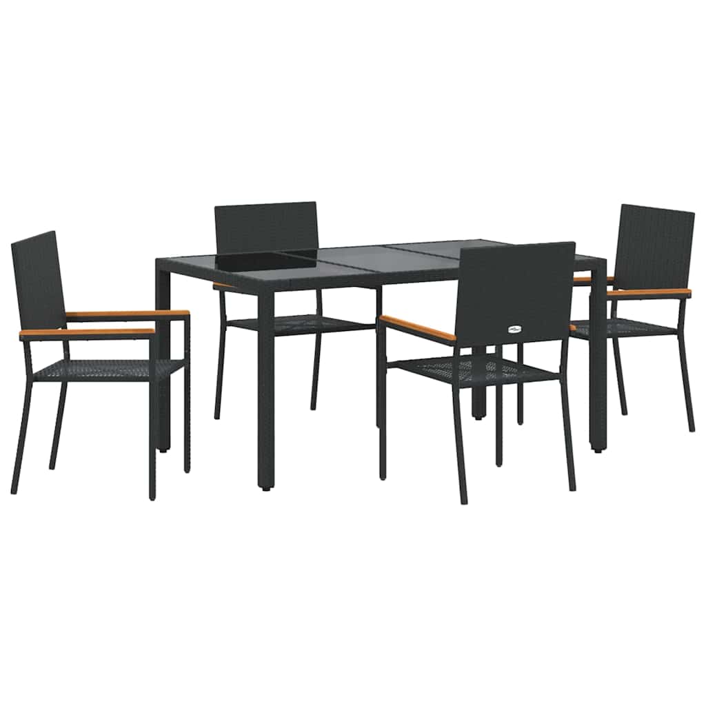 Vrtni set za objed 5 pcs Crna poliratan