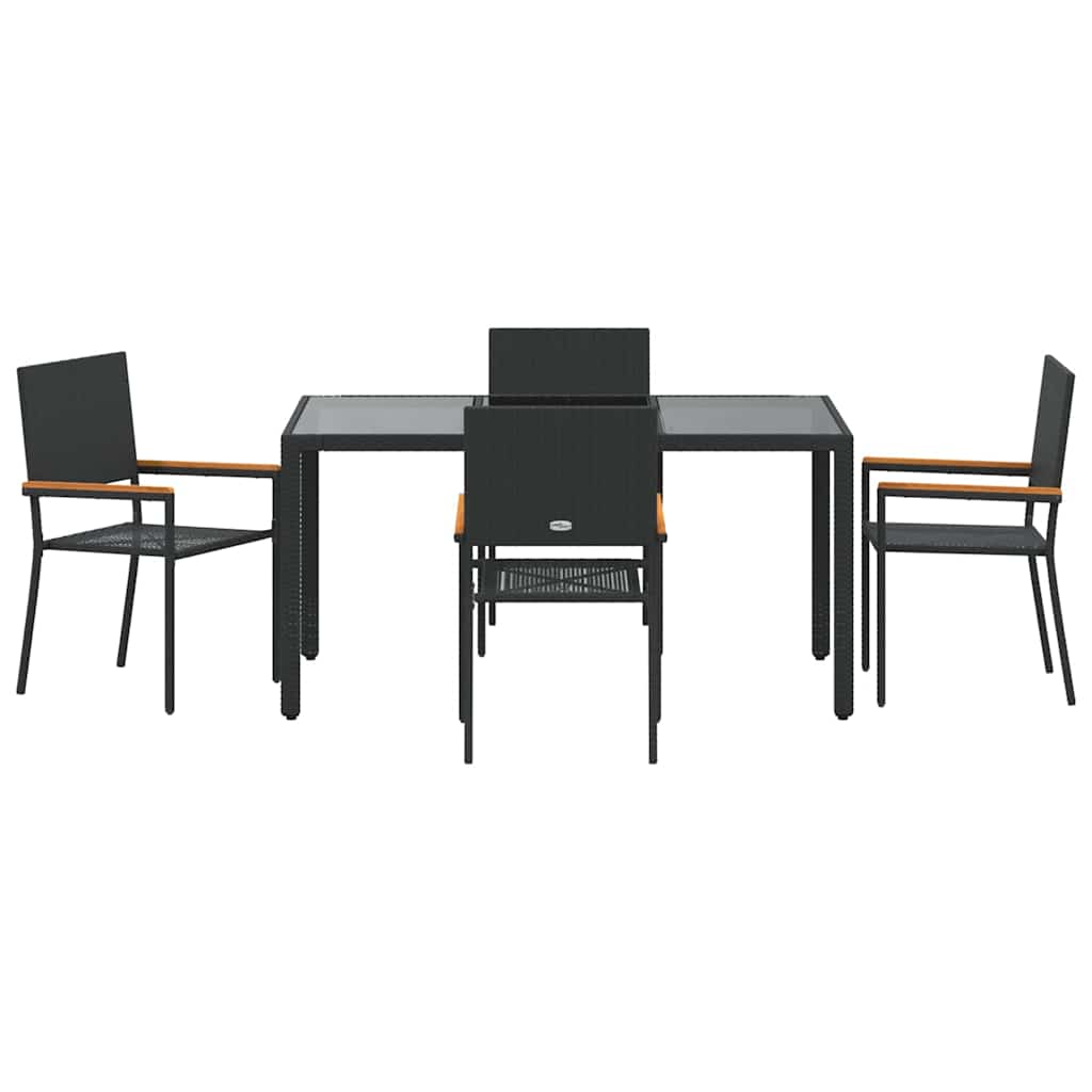 Vrtni set za objed 5 pcs Crna poliratan