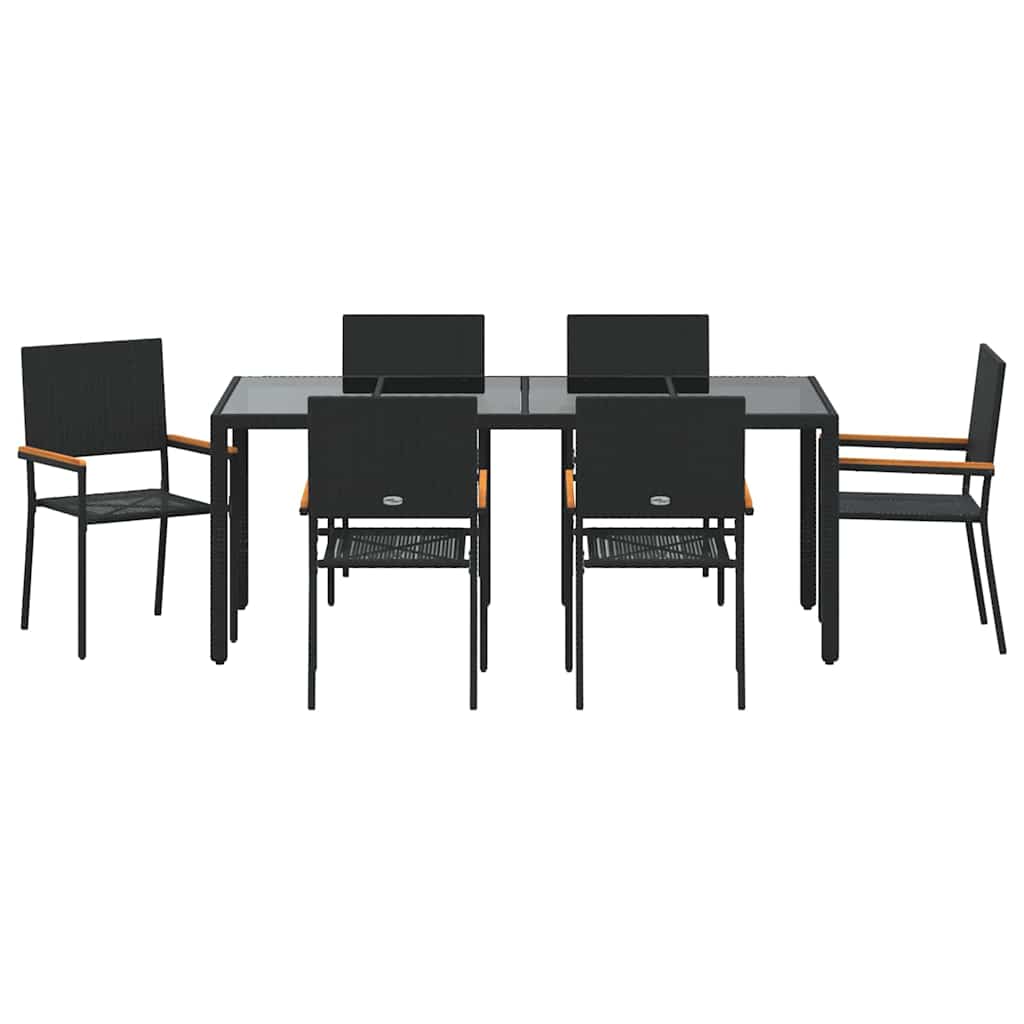 Vrtni set za objed 7 pcs Crna poliratan