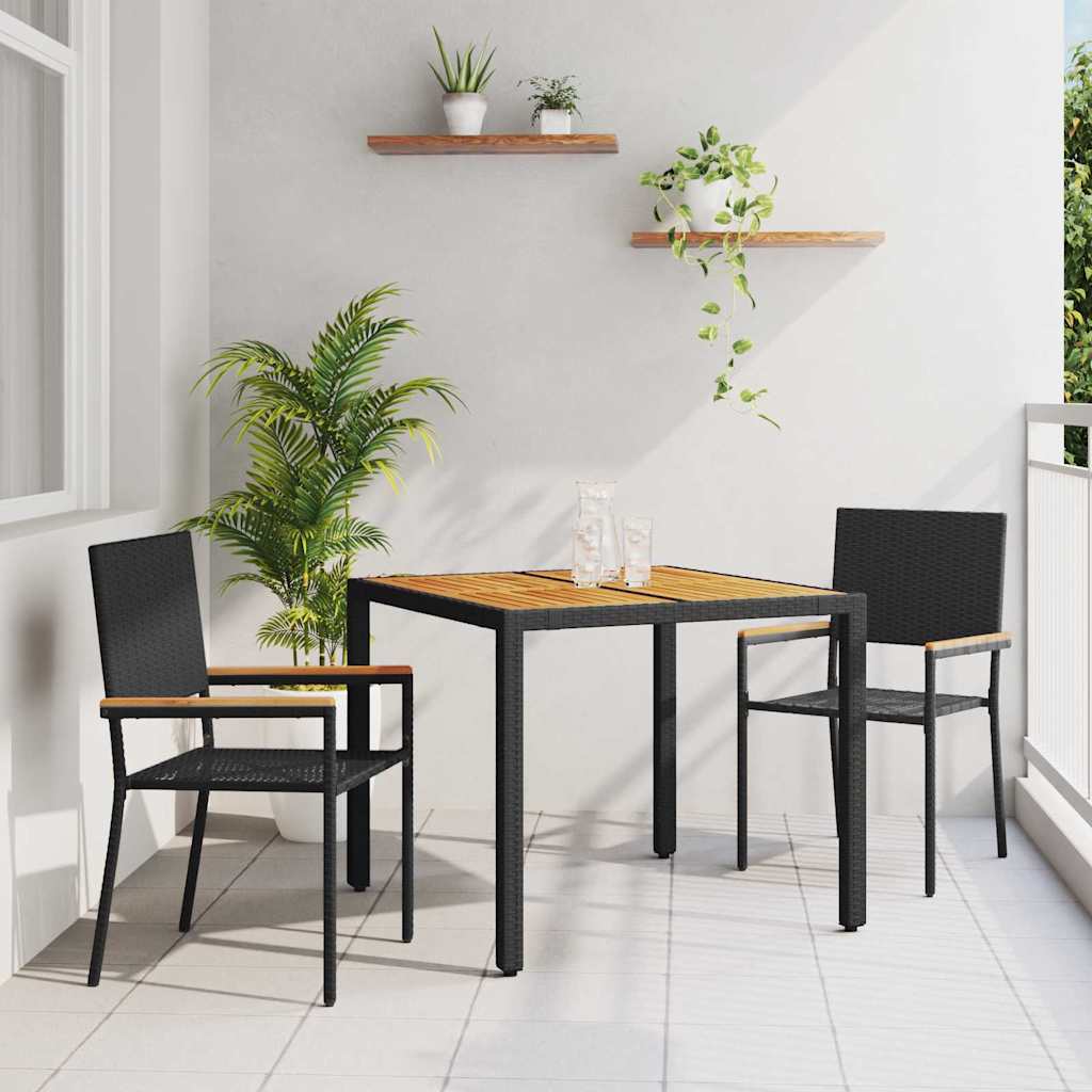 Vrtni set za objed 3 pcs Crna poliratan
