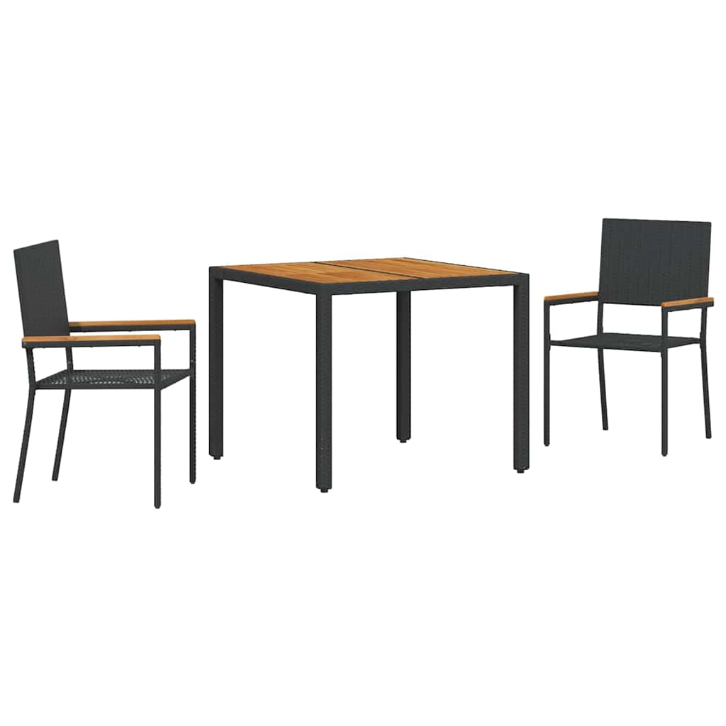 Vrtni set za objed 3 pcs Crna poliratan