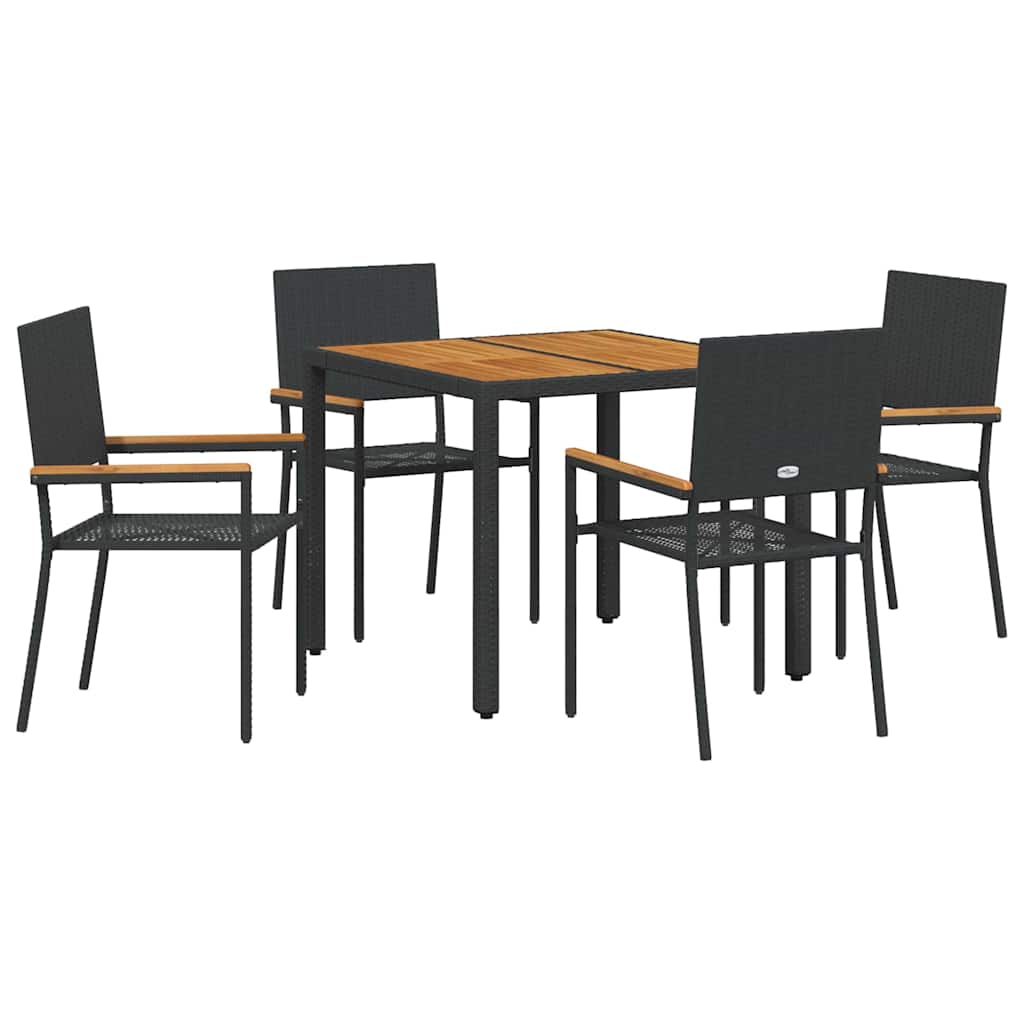 Vrtni set za objed 5 pcs Crna poliratan