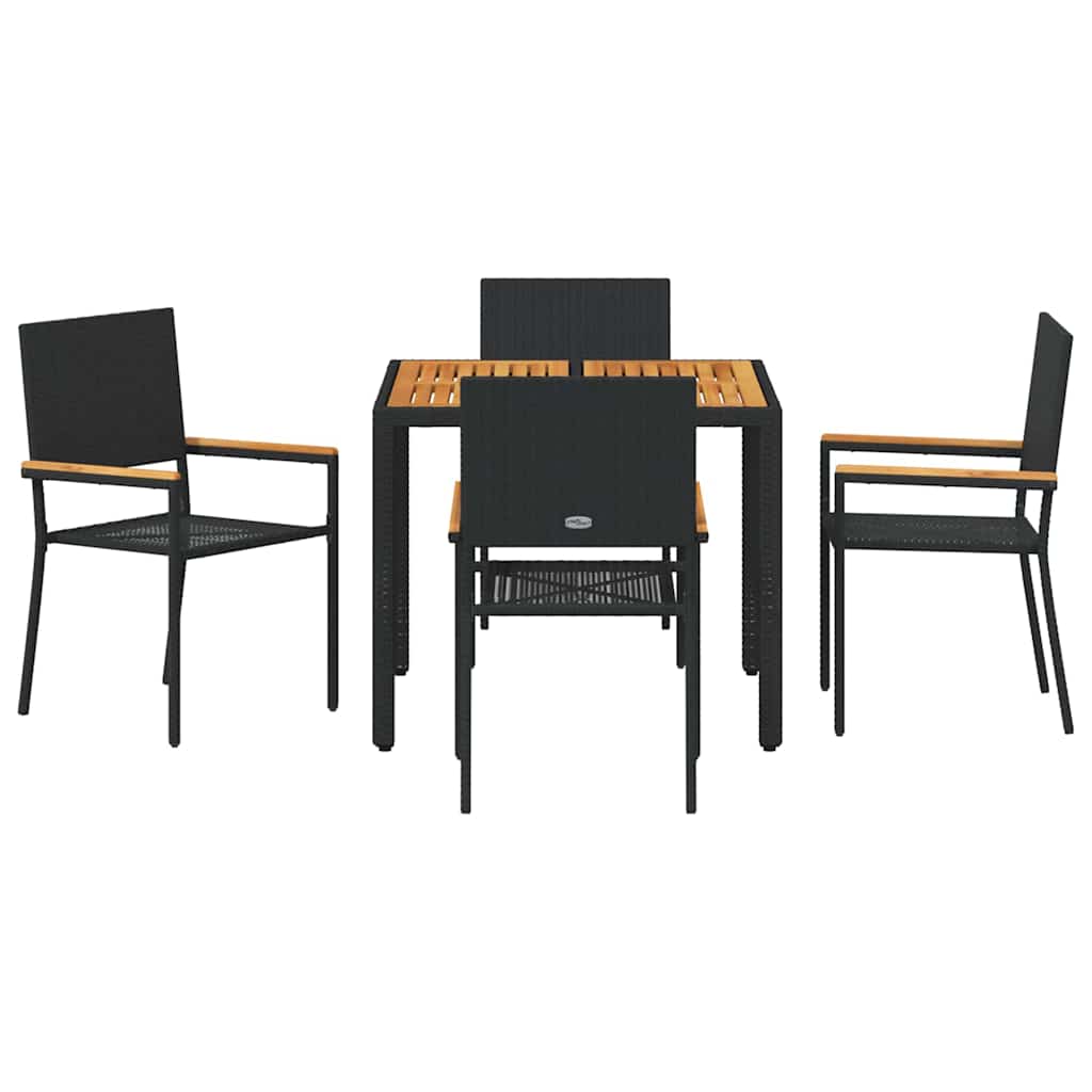 Vrtni set za objed 5 pcs Crna poliratan