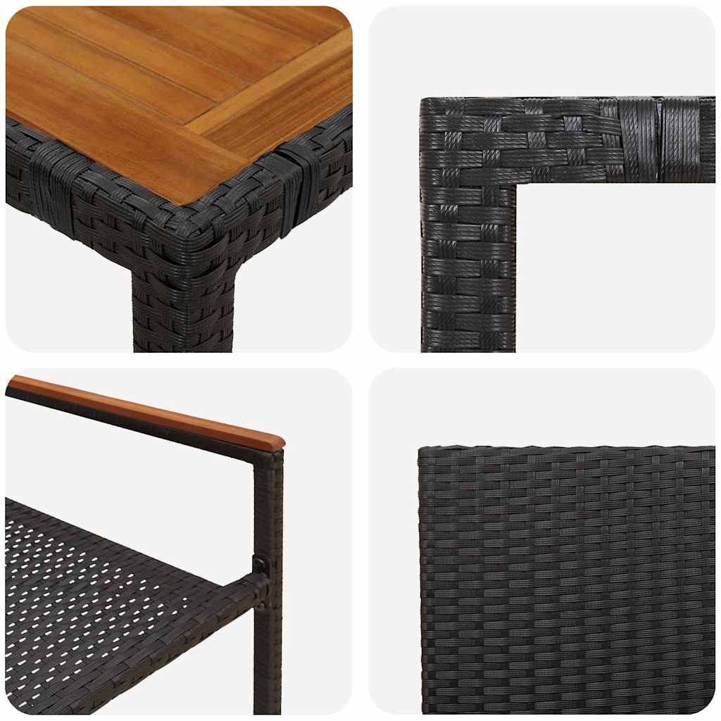Vrtni set za objed 5 pcs Crna poliratan