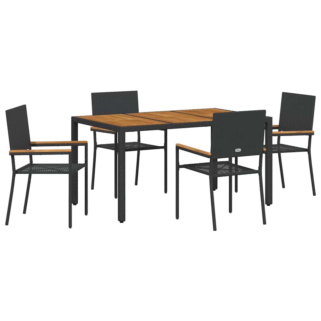 Vrtni set za objed 5 pcs Crna poliratan