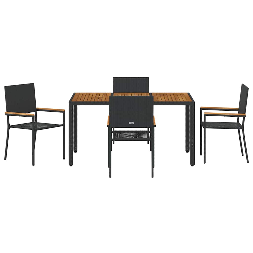 Vrtni set za objed 5 pcs Crna poliratan